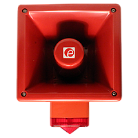 HAL121XDC024R/R Hootronic сирена с ксеноновым проблесковым маяком, красный, 121 dB, 24V DC