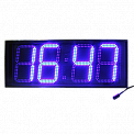 Импульс-421-T-MS-ETN-NTP-EB2 часы-термометр электронные главные уличные (синяя индикация)