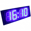 Импульс-411-T-EB2 часы-термометр электронные уличные (синяя индикация)