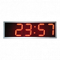 Р-270e-t-R часы-табло электронные уличные дата-термометр повышенной яркости (красная индикация)