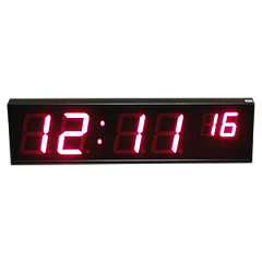 Р-100х4-057х2b часы-календарь электронные офисные с индикацией секунд (Красный)
